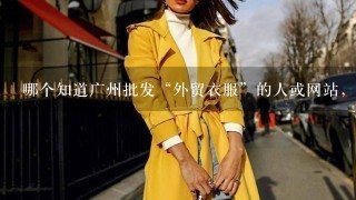 哪个知道广州批发“外贸衣服”的人或网站，最好是认